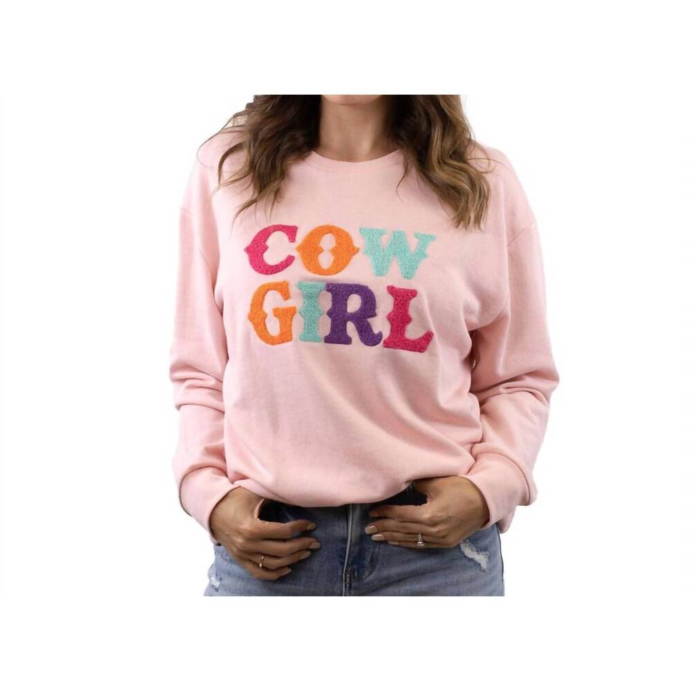 NEW THE ROYAL STANDARD women's cowgirl sweatshirt in pink multi